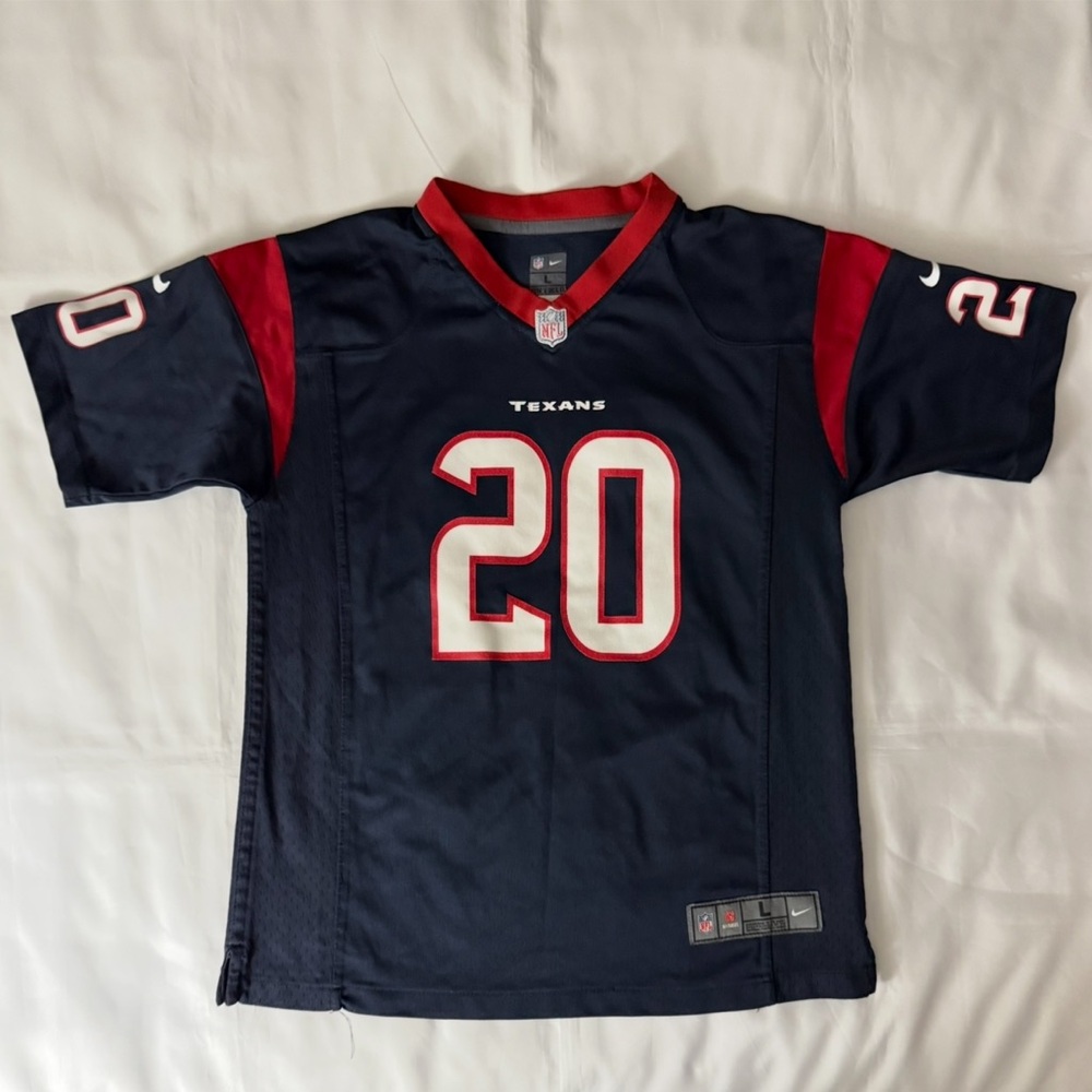 Nike NFL Houston Texans Ed Reed #20 Navy & Red Short Sleeve Kids Jersey